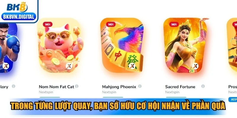 Trong từng lượt quay, bạn sở hữu cơ hội nhận về nhiều phần quà